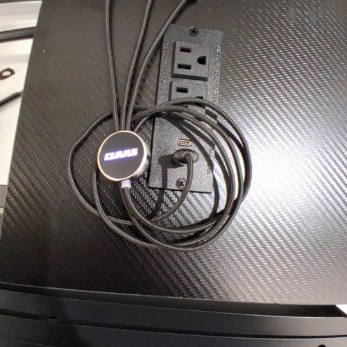 BESTIER L-SHAPED COMPUTER DESK WITH CHARGING & LED STRIP - 42" - BLACK (MODEL: 61061C) image 2