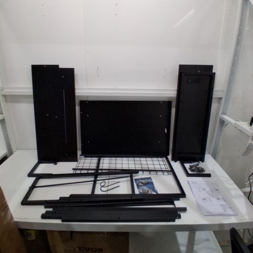 BESTIER L-SHAPED COMPUTER DESK WITH CHARGING & LED STRIP - 42" - BLACK (MODEL: 61061C) image 5