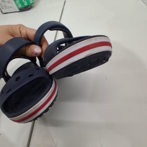 CHILDREN'S CROCS BAYABAND FLAT SANDAL - SIZE 10 - NAVY image 4