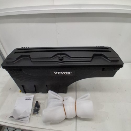 TRUCK BED WHEEL WELL STORAGE BOX WITH LOCKABLE LID - WATERPROOF, COMPATIBLE WITH CHEVROLET SILVERADO 1500 GMC SIERRA 1500 (2019-2021), DRIVER SIDE, 25L - BLACK (MODEL: ZP20220406B01) image 2