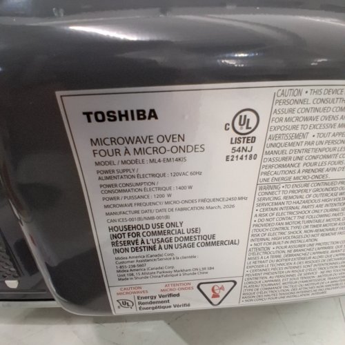 TOSHIBA INVERTER MICROWAVE OVEN - 1200W - 1.4 CU. FT. - STAINLESS-STEEL (MODEL:ML4-EM14KIS) image 6