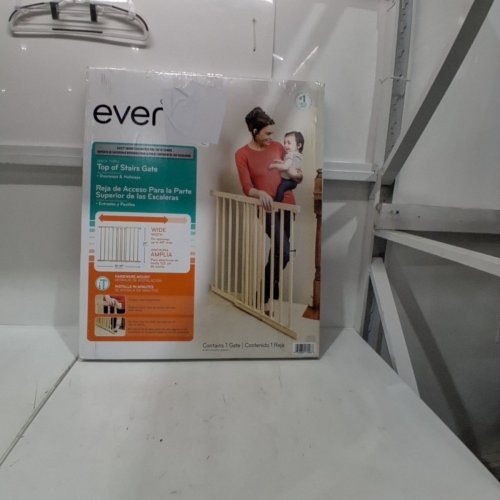 EVENFLO WALK-THRU TOP OF STAIRS EXTRA WIDE BABY & PET GATE - 32" X 30" - 48" - NATURAL WOOD BROWN (MODEL: 1050500 1050) image 3
