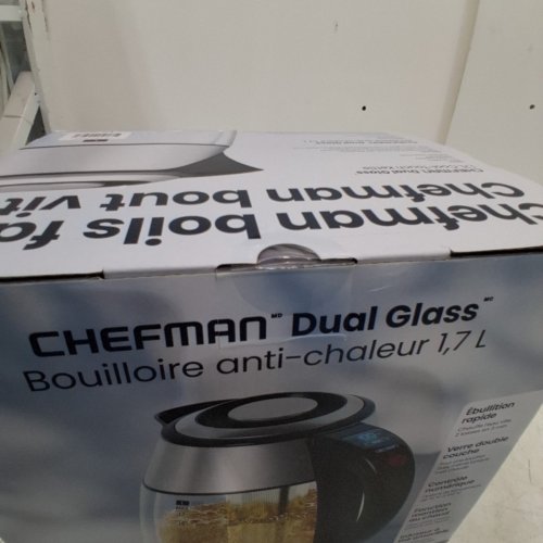 CHEFMAN DUAL-GLASS COOL TOUCH DIGITAL KETTLE WITH TEA INFUSER - 1500W - 1.7L - STAINLESS STEEL/BLACK (MODEL: RJ11-17-CTI-DG/1992747) image 3