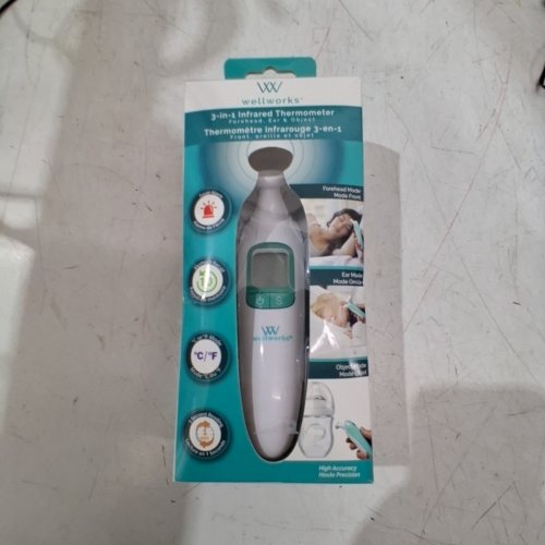 WELLWORKS INFRARED 3-IN-1 THERMOMETER - WHITE / GREEN (MODEL: DET-215) image 7