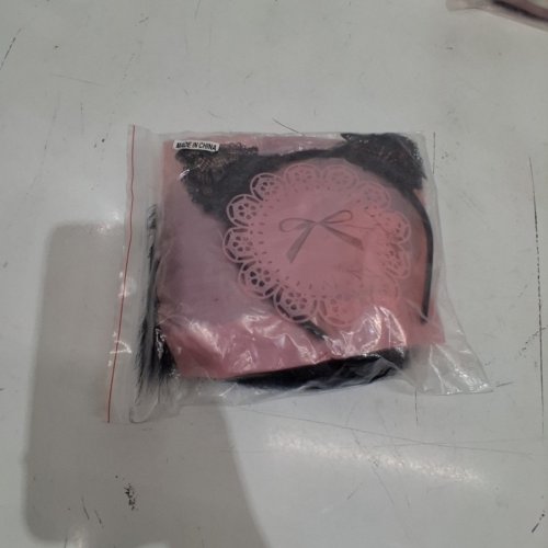 2PC CAT EARS AND BUTT PLUG TAIL - MEDIUM- BLACK EARS / BLACK TAIL image 2