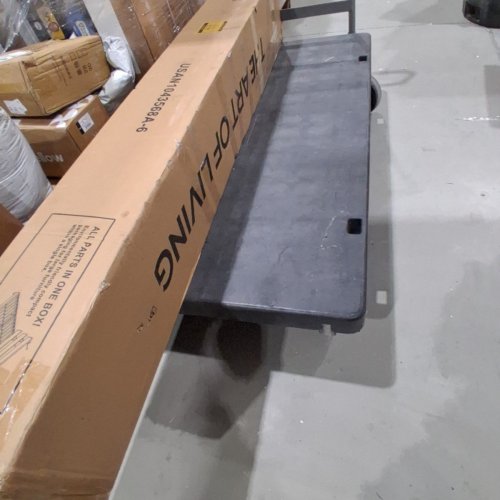 ALLEWIE UPHOLSTERED WOODEN PLATFORM BED FRAME WITH HEADBOARD - KING - BLACK (MODEL: KMLL003) image 7