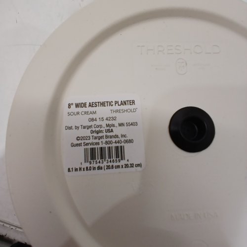 THRESHOLD WIDE AESTHETIC PLANTER - 8" - WHITE / SOUR CREAM image 2