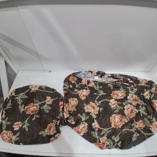 FLORAL WINGBACK CHAIR COVER - BROWN FLORAL image 2