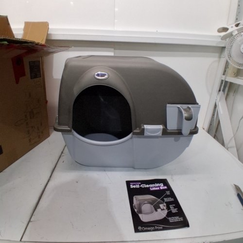 OMEGA PAW SELF-CLEANING LITTER BOX - GREY image 2