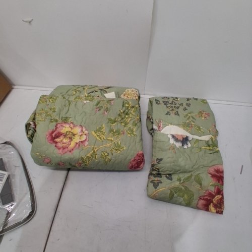 3PC AMERICAN TRADITIONS LIFESTYLES EDENS GARDEN 100% COTTON FLORAL QUILT SET - FULL/QUEEN - GREEN (MODEL: QS2885FQ-2300)) image 3