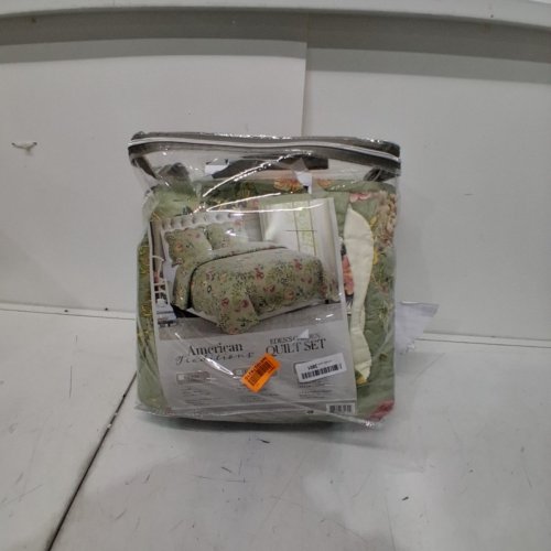 3PC AMERICAN TRADITIONS LIFESTYLES EDENS GARDEN 100% COTTON FLORAL QUILT SET - FULL/QUEEN - GREEN (MODEL: QS2885FQ-2300)) image 4