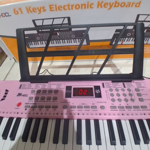 HDCL 61 KEY ELECTRONIC PIANO KEYBOARD PINK image 2