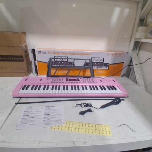 HDCL 61 KEY ELECTRONIC PIANO KEYBOARD PINK image 3