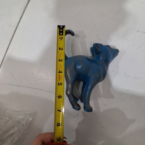 STYLISH HOME DECOR CAT FIGURINE - 9" - BLUE image 2