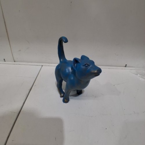 STYLISH HOME DECOR CAT FIGURINE - 9" - BLUE image 3