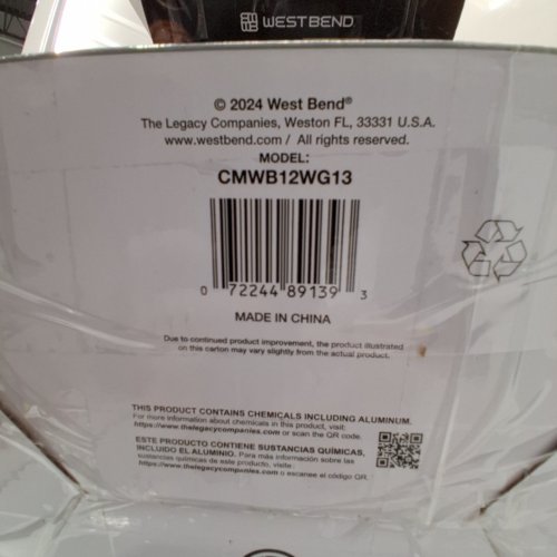 WEST BEND PROGRAMMABLE ICED & HOT COFFEE MAKER - 12 CUP - WHITE AND GOLD (MODEL: CMWB12WG13) image 3