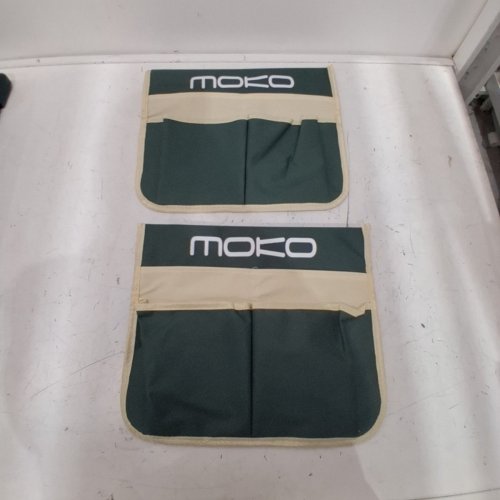 MOKO FOLDING GARDEN KNEELER WITH 2 CANVAS TOOL HOLDER POUCHES - 21.6" X 11.4" X 18.1" - 350LB MAX - GREEN (MODEL: P840401475805) image 3