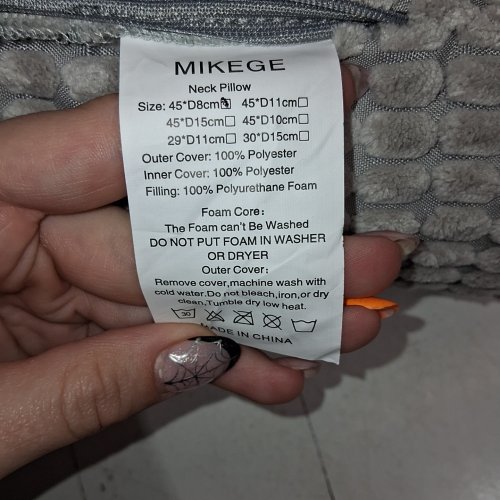 MIKEGE ROLL NECK PILLOW - 45CM X 8CM - GREY image 3