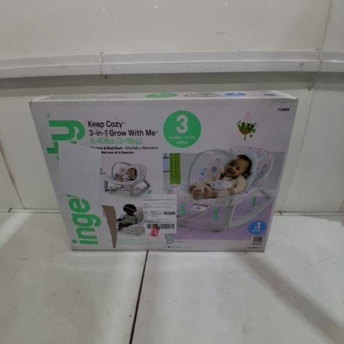 INGENUITY KEEP COZY 3-IN-1 GROW WITH ME VIBRATING BABY BOUNCER SEAT & ROCKER - 6-40LBS - PINK/GREY (MODEL: 12909) image 5