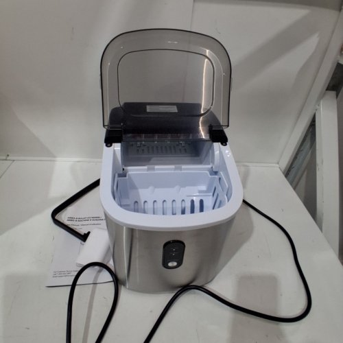SIMZLIFE COUNTERTOP BULLET ICE MAKER MACHINE WITH HANDLE, BASKET AND SCOOP - STAINLESS STEEL/BLACK (MODEL: IM003-BS1-CAZX) image 3