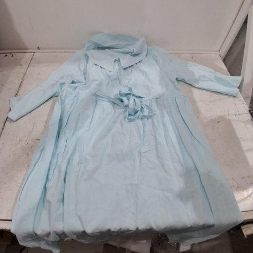 WOMEN'S FLOWY MAXI DRESS CASUAL SMOCKED SUNDRESS - MEDIUM - BLUE image 3