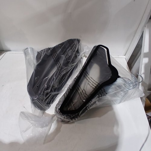 50PK NON-SLIP VELVET ADULT SIZE HANGERS - 17.7"X 0.2"X 9.5" - BLACK (MODEL: 1193759) image 2