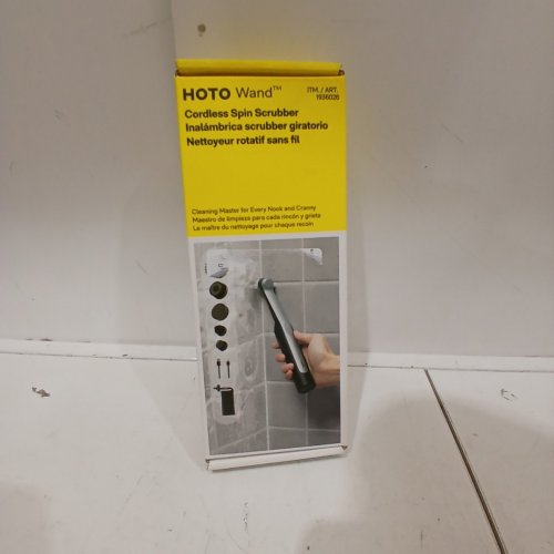 6-IN-1 HOTO WAND ELECTRIC SPIN SCRUBBER RECHARGEABLE GROUT CLEANER SCRUB BRUSH WITH 12 REPLACEABLE HEADS- BLACK/GREY (MODEL: 1936026) image 3