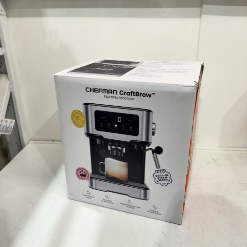 CHEFMAN CRAFTBREW 15-BAR PUMP DIGITAL ESPRESSO MAKER WITH STEAM WAND FOR LATTE & CAPPUCCINO - 1.5L - BLACK / SILVER (MODEL: RJ54-SS-15-D-AM) image 4