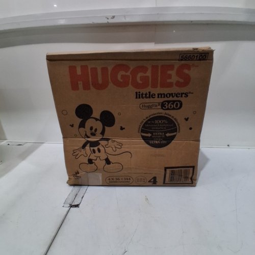 144PK HUGGIES LITTLE MOVERS DIAPERS, SIZE 4 image 2