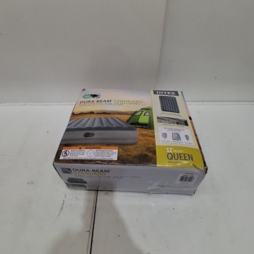INTEX DURA-BEAM PRESTIGE AIR MATTRESS WITH BUILT IN USB PUMP - 12" RAISED - QUEEN - GREY (MODEL: 64114E) image 5