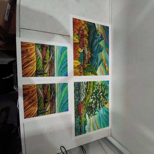 4 ASSORTED RURAL LANDSCAPE ART PRINTS ON CARDSTOCK FROM VARIOUS ARTISTS - MULTICOLOR image 2