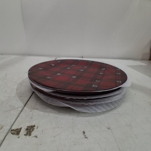 12PK IH CASADECOR PRINTED CHARGER PLATES - 13" - RED PLAID (MODEL: XM-FY 1063) image 3