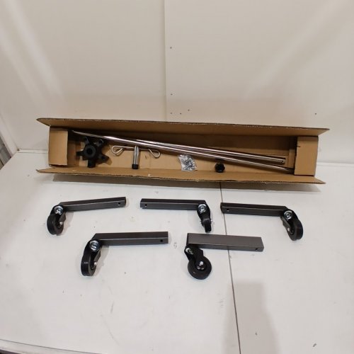 KONMEE PORTABLE IV POLE STAND WITH 2 HOOK 5 LEGS - 46.8" X 76.4" - STAINLESS STEEL (MODEL:03IVPL-005X2) image 2