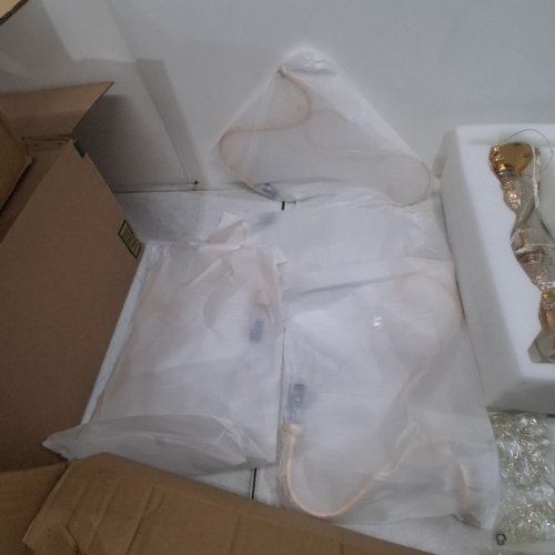 SAINT MOSSI CRYSTAL CHANDELIER LIGHT FIXTURE - 17" X 20" - 6 LIGHT - GOLD - (MODEL:M-DY-16076/21007/22029) image 4