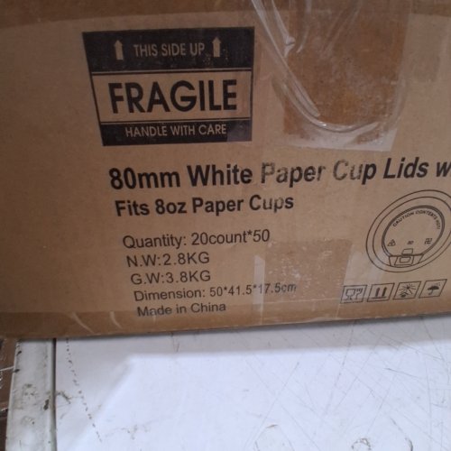 1000PK 80 MM LIDS WITH TABS FOR PAPER COFFEE CUPS - FITS 8 OZ CUPS - WHITE (MODEL: QNP-PCLT) image 2