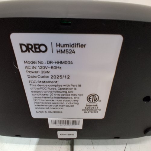 DREO SUPERSIZED COOL MIST HUMIDIFIER WITH DIFFUSER - 6 L - BLACK (MODEL: DR-HHM004) image 3