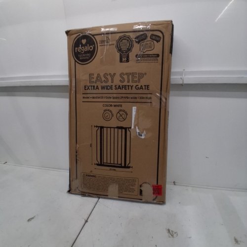 REGALO EASY STEP ADJUSTABLE METAL WALK-THROUGH GATE - 29" - 49" X 30" - WHITE - (MODEL: 1164EWDS) image 4