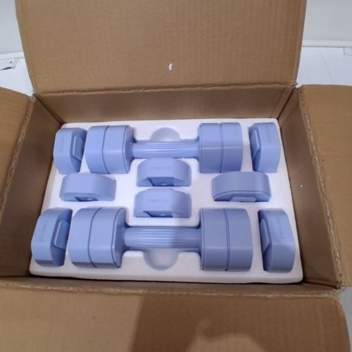 2PK MERACH 4-IN-1 ADJUSTABLE DUMBBELLS - 2KG/4KG/6KG/8KG - BLUE (MODEL: MR-2444L1) image 2