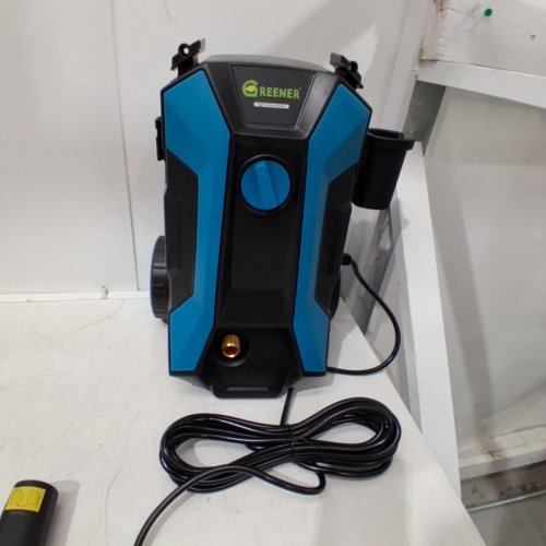 GREENER HIGH PRESSURE ELECTRIC PRESSURE WASHER WITH SOAP CANNON - 23FT HOSE/2.6GPM/4000PSI - BLACK/TEAL BLUE (MODEL: C5) image 4