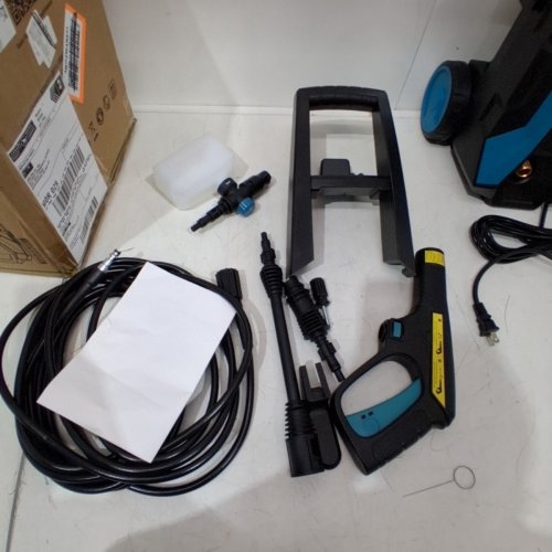 GREENER HIGH PRESSURE ELECTRIC PRESSURE WASHER WITH SOAP CANNON - 23FT HOSE/2.6GPM/4000PSI - BLACK/TEAL BLUE (MODEL: C5) image 5