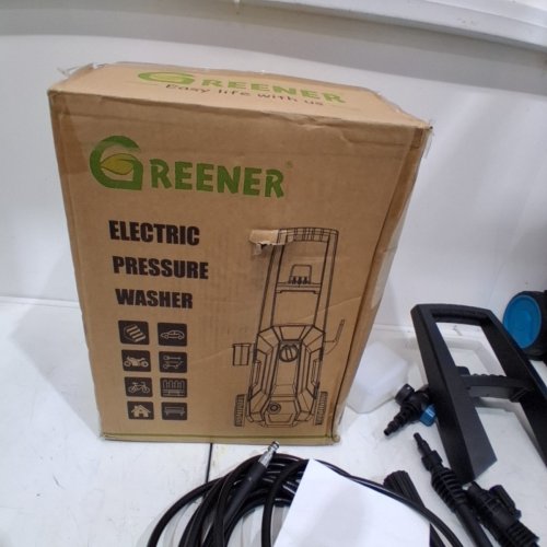 GREENER HIGH PRESSURE ELECTRIC PRESSURE WASHER WITH SOAP CANNON - 23FT HOSE/2.6GPM/4000PSI - BLACK/TEAL BLUE (MODEL: C5) image 6