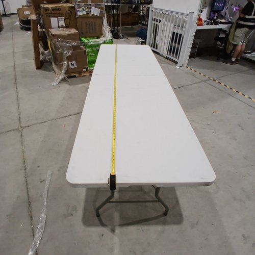 PORTABLE PLASTIC FOLDING TABLE - 8FT - WHITE (MODEL: FT-Z24T8-WHITE ) image 2