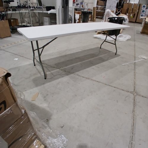PORTABLE PLASTIC FOLDING TABLE - 8FT - WHITE (MODEL: FT-Z24T8-WHITE ) image 5