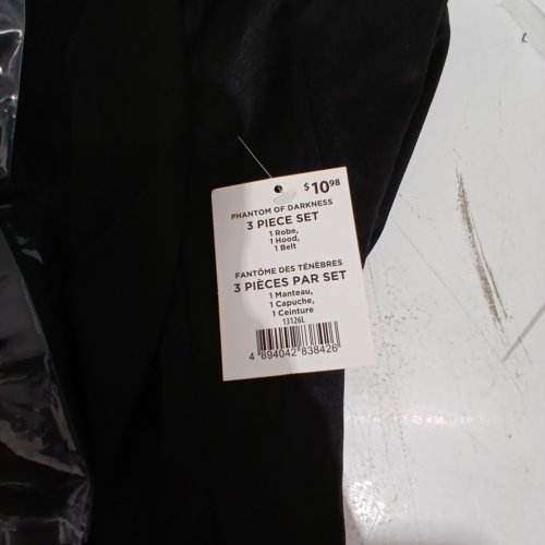 2PC PHANTOM OF DARKNESS COSTUME SET - LARGE (10-12) - BLACK (ITEM: 13126 L) image 2