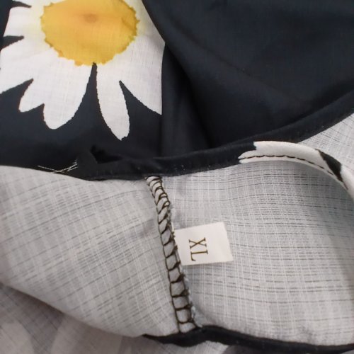 WOMENS SUNFLOWER DRESS WITH POCKETS - EXTRA LARGE - BLACK/YELLOW image 3