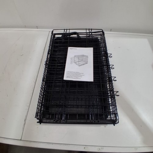 AMAZON BASICS FOLDABLE METAL WIRE DOG CRATE - 22" - (MODEL: 9001N-48B) image 2
