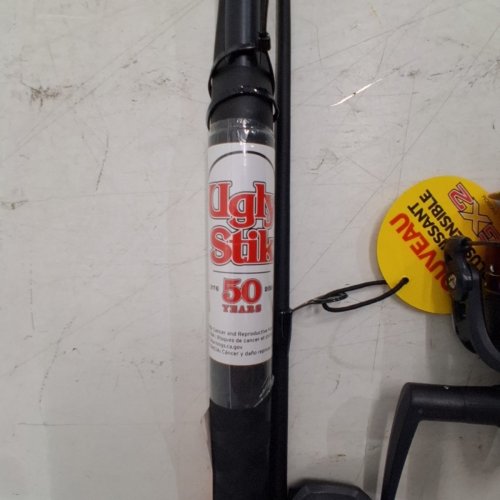 2PC UGLY STIK SPINNING FISHING ROD AND REEL COMBO - 6FT 6" - 5.2:1 GEAR RATIO - RIGHT HAND RETRIEVE - BLACK / RED (MODEL: US50SP35) image 7