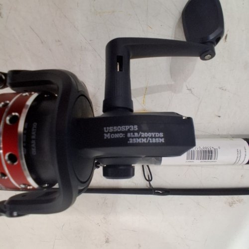 2PC UGLY STIK SPINNING FISHING ROD AND REEL COMBO - 6FT 6" - 5.2:1 GEAR RATIO - RIGHT HAND RETRIEVE - BLACK / RED (MODEL: US50SP35) image 9