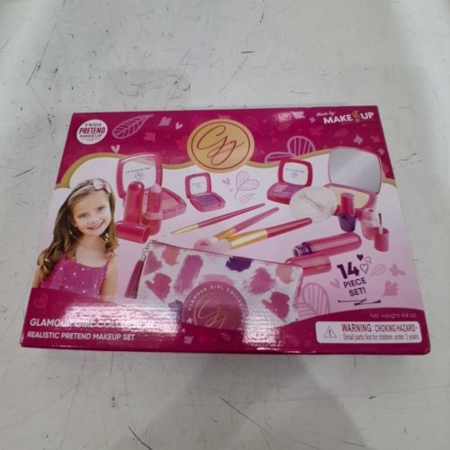 14PC GIRLS PRETEND MAKEUP SET WITH BRUSHES AND TRAVEL BAG (STYLE: GLAMOUR GIRL COLLECTION) image 2