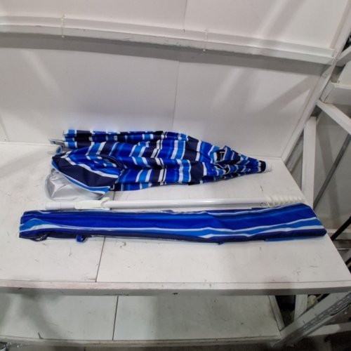 PATIOJOY BEACH UMBRELLA - 7FT - WHITE / BLUE image 3